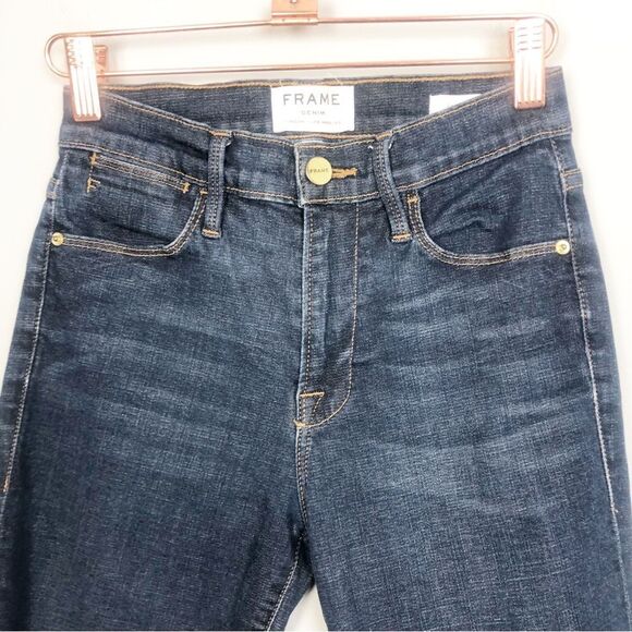 FRAME DENIM | Le High Skinny Dark Wash Denim Jeans in Saltair Women’s Size 26 - Picture 5 of 10